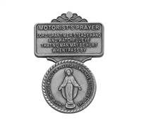 Motorist's Prayer Miraculous Mary Pewter Visor Clip