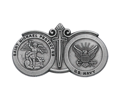 Navy St. Michael Pewter Visor Clip