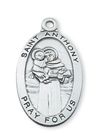 St Anthony Sterling Silver on 24" Chain