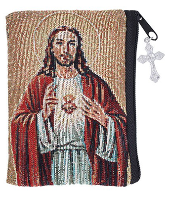 Tapestry Rosary Pouch Sacred Heart of Jesus