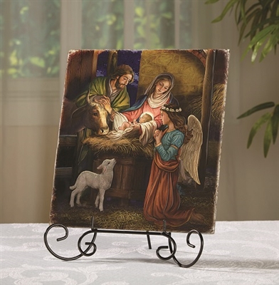 Marco Sevelli Tile Plaque - Away In A Manger