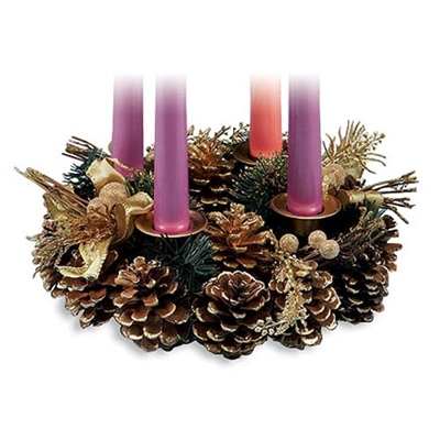 Pine Cone Advent Candle Holder 9"