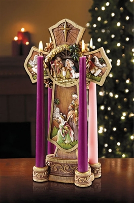 13.5" Nativity Advent Candle Holder
