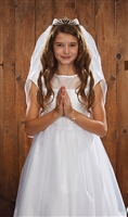 Crystal Tiara First Communion Veil