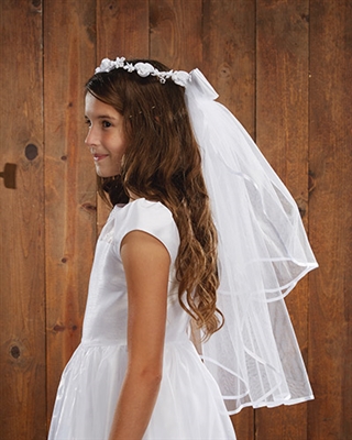 Floral Tiara First Communion Veil