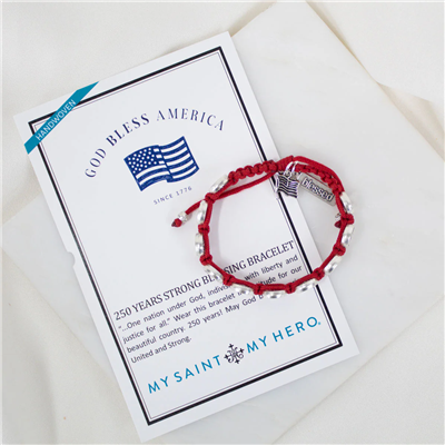 God Bless America Red Benedict Corded Bracelet