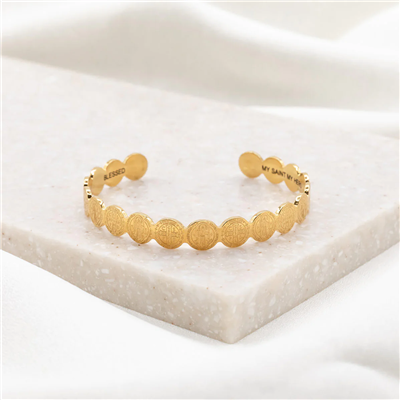 Gold Benedictine Cuff Bracelet