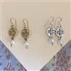 Cross and Pearl Earrings