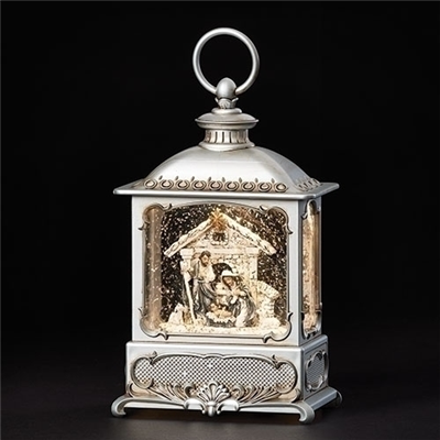 Pewter Nativity Swirl Lantern