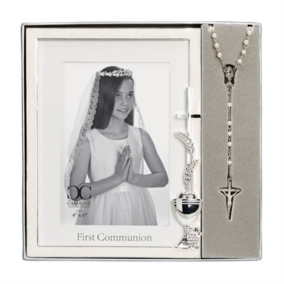 First Communion Frame and Rosary