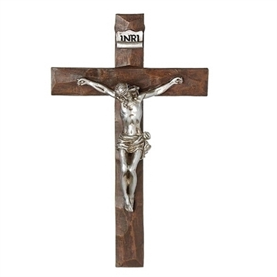 Crucifix 7.5" Silver Corpus