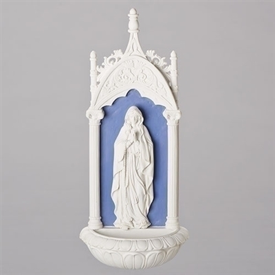 Our Lady of Lourdes Holy Water Font 11.5"