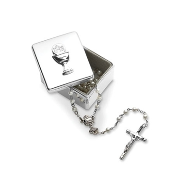 Silver First Communion Keepsake Box