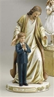 First Communion statue Jesus with Praying Boy