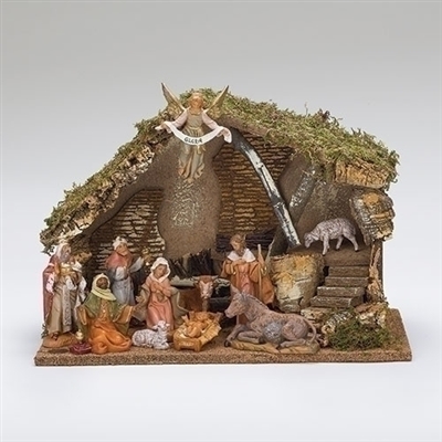 Fontanini Nativity 11 Piece with Italian Stable