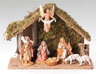 Fontanini Nativity 7 Piece with Italian Stable