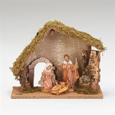 Fontanini Nativity 3 Piece with starter Stable