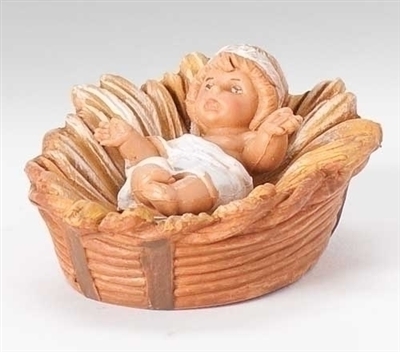 Fontanini Baby Jesus in a Basket 5" Scale