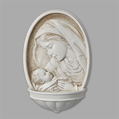 Madonna and Child  Holy Water Font 8"
