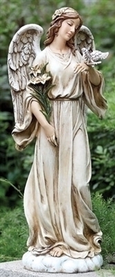 Angel with Dove Garden Statue