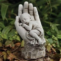 In the Palm of His Hand 11.25" Tall Garden Statue