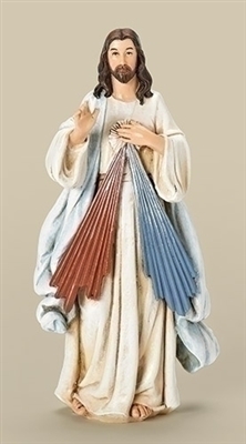 Divine Mercy colored 8" Statue
