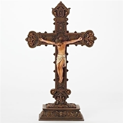 Ornate 14" Standing Crucifix