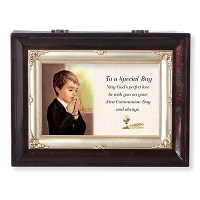 First Communion Wood Music Box
