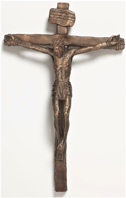 Realistic Crucifix Bronze Color 10"
