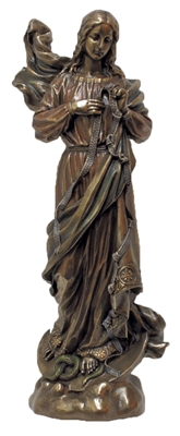 12" Our Lady Undoer of Knots Bronze lightly painted