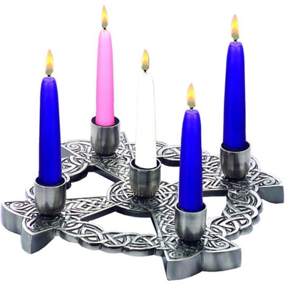 Antique Silver Finish Celtic Knot Advent Wreath