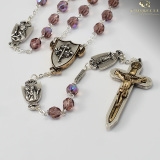 Warrior Rosary 7MM Amethyst Bohemian Glass Female Saints