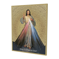 8" x 10" Gold Foil Mosaic Plaque of Divine Mercy