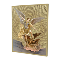 8" x 10" Gold Foil Mosaic Plaque of Saint Michael