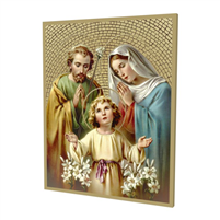 8" x 10" Gold Foil Mosaic Plaque of the Holy Family