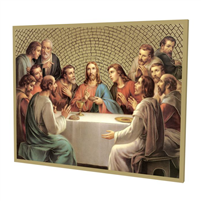 8" x 10" Gold Foil Mosaic Plaque of The Last Supper