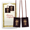 Brown Scapular - Gold Cross