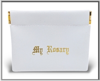 White Vinyl Rosary Pouch