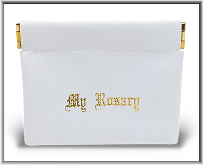 White Vinyl Rosary Pouch