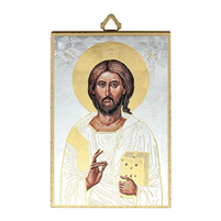 4" x 6" Gold Foil Christ the All Knowing Mosaic Plaque