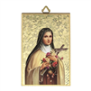 4" x 6" Gold Foil Saint Therese Mosaic Plaque