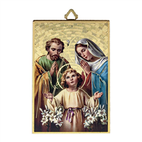 4" x 6" Gold Foil Holy Family Mosaic Plaque