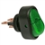 PI-5583C 1 piece Illuminated Green On-Off Oblong Rocker Swtch 1/2 Inch Mnt Hole 1/4 Inch Blade 12V 25 Amp