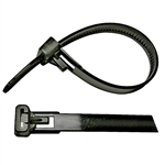 PI-7081C 25 pieces 7-1/2 Inch Black Releasable Nylon Tie Wrap  50 lb Tensile Strength