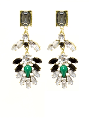 Venice Multicolor Rhinestone Dangle Earrings, Fashion Earrings, Rhine Stones, Statement Earrings, Crystal Earrings