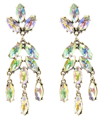 Crystal Dangle Earrings, Silver Earrings With Stones, Drop Earrings,   Chandelier-like Earrings, Fashion Earrings