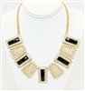 Black And Gold Statement Necklace, Fashion Necklace, Statement Necklace, Fancy Necklace, Necklace With Crystals