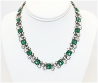 Statement Crystal Necklace, Fashion Necklace, Necklace With Crystal Stones, Two Tone Necklace