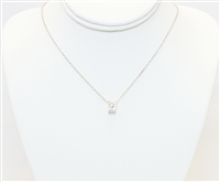 Silver Necklace With Beautiful Clear Crystal Pendant , Fashion Necklace, Necklace With Pendant, 14K White Gold Necklace With Crystal