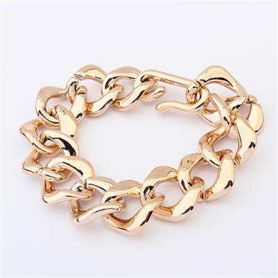 Lightweight Gold Color Chain Bracelet, Fashion Gold Chain Bracelet, Gold Chain Link Bracelet, Gold Bracelet